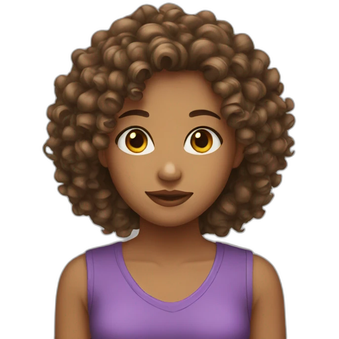 girl curly hair emoji