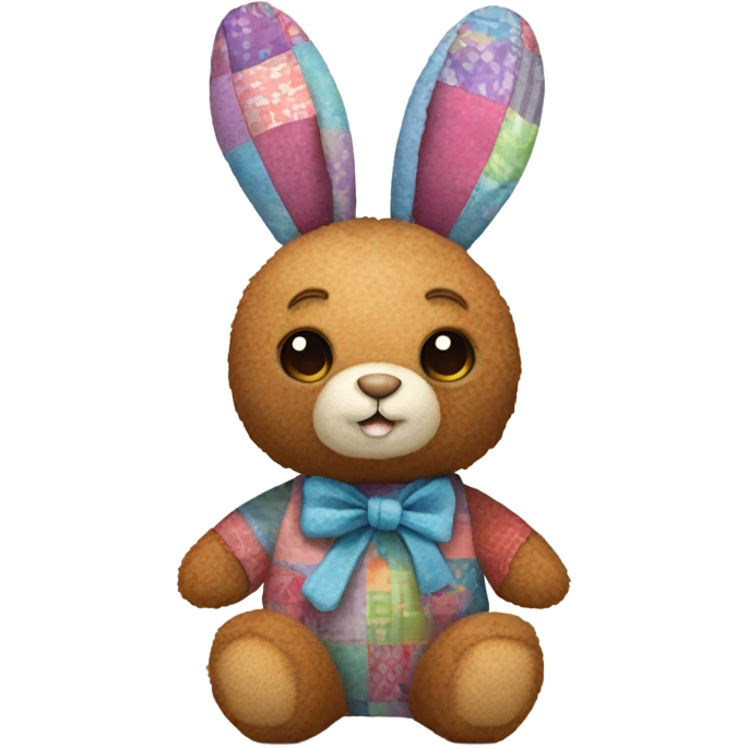 Patchwork Bunny teddy emoji