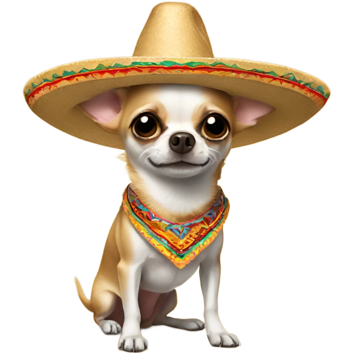 Chihuahua wearing a sombrero emoji