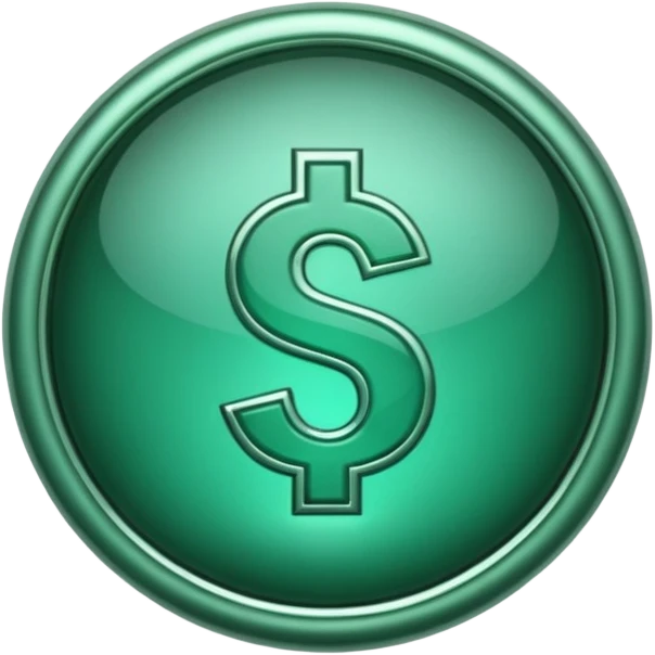 simbolo del dolar en verde  emoji