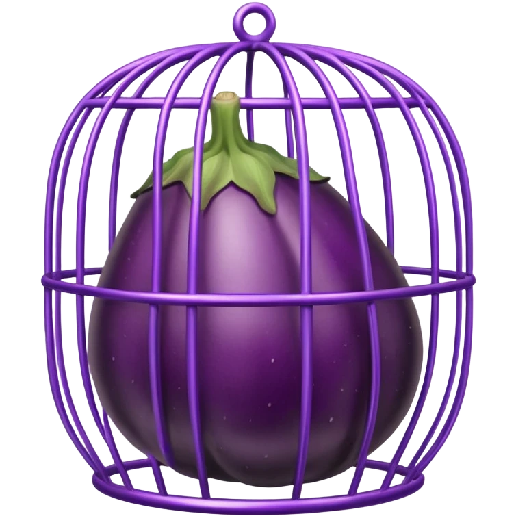 Eggplant in a cage emoji