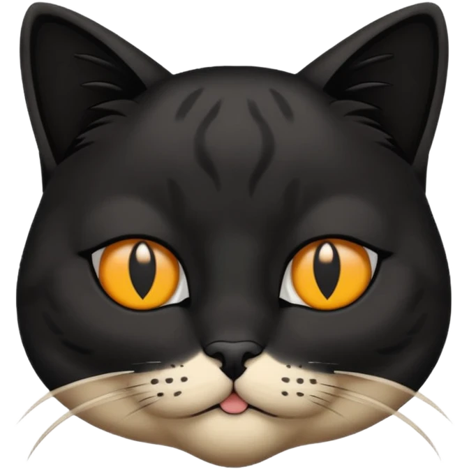 gato con mechon negro tapando un ojo emoji