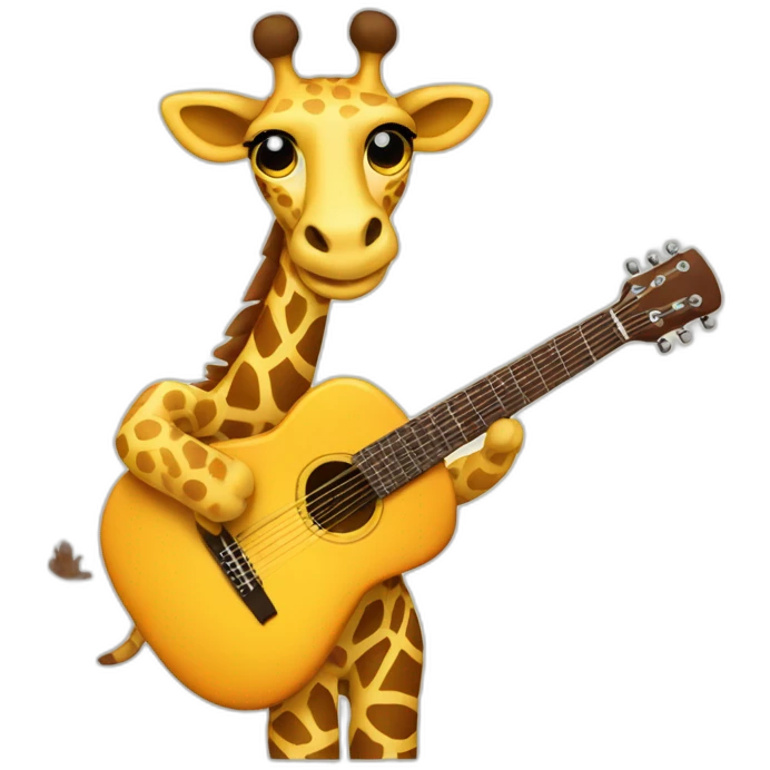 Giraffe playing guitar emoji