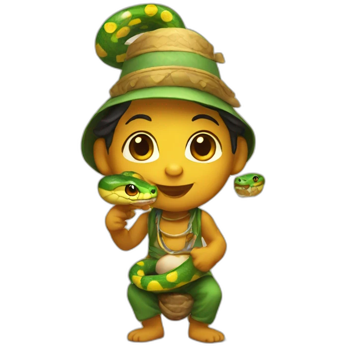 cute snake charmer emoji