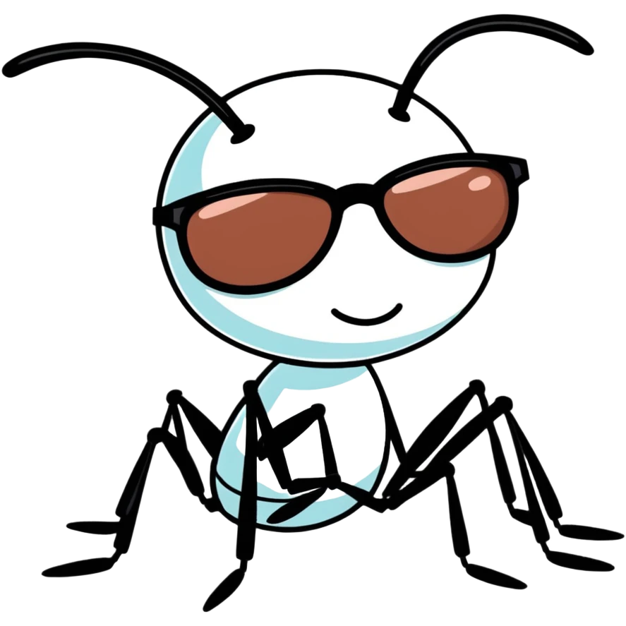 Silly ants with sunglasses  emoji