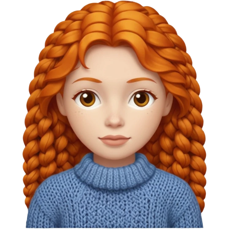 Knitted ginger woman face emoji