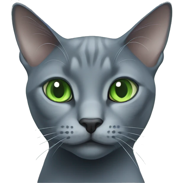 cat russian blue with green eyes emoji