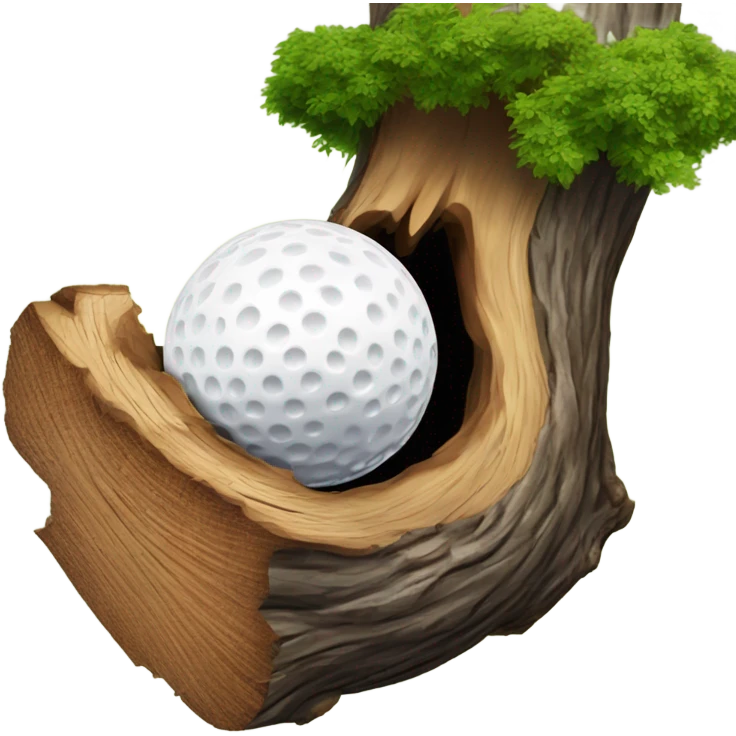 Golf ball hitting a tree emoji