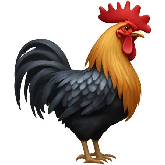 (crestless rooster) with a (king's crown) emoji