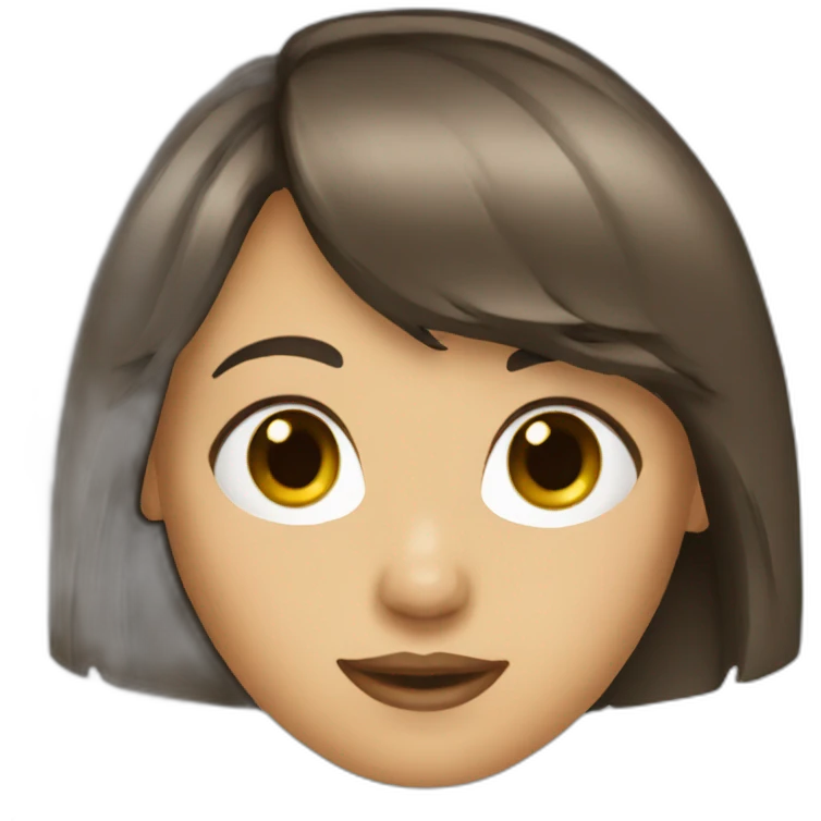 Brunette with bangs emoji