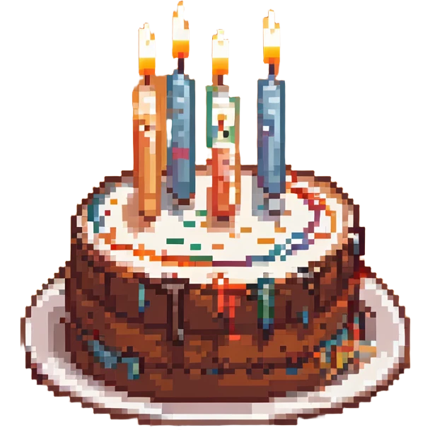 a blue cake with candles emoji