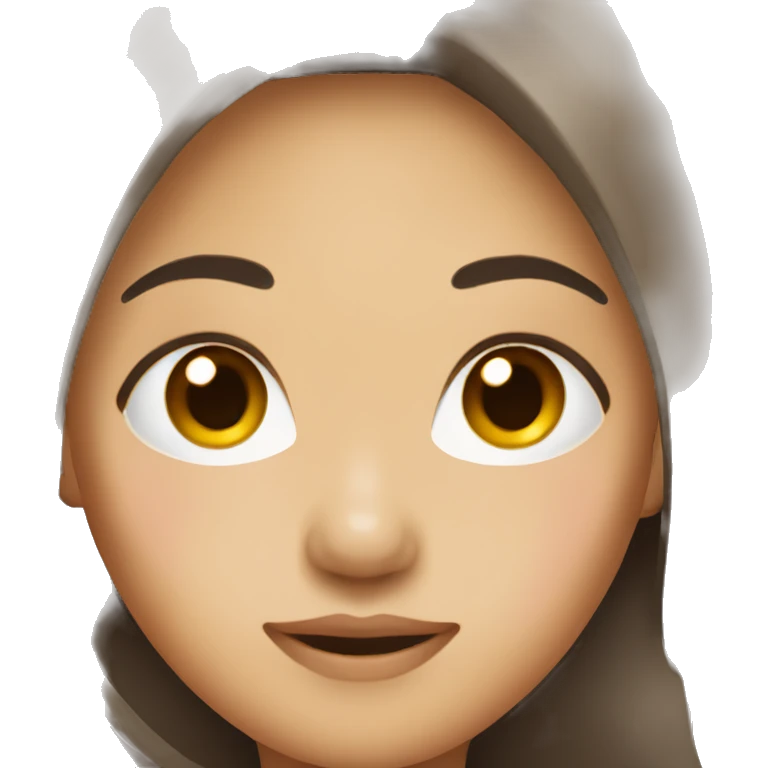 Long brown hair Asian woman emoji