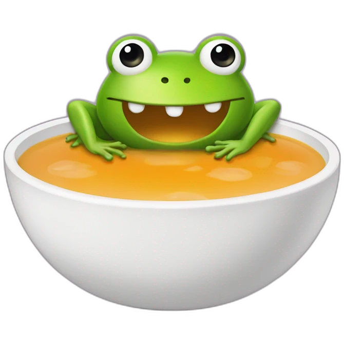 soup upsets the frog's stomach emoji