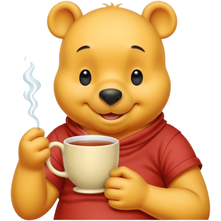 Winnie the Pooh drinking tea emoji