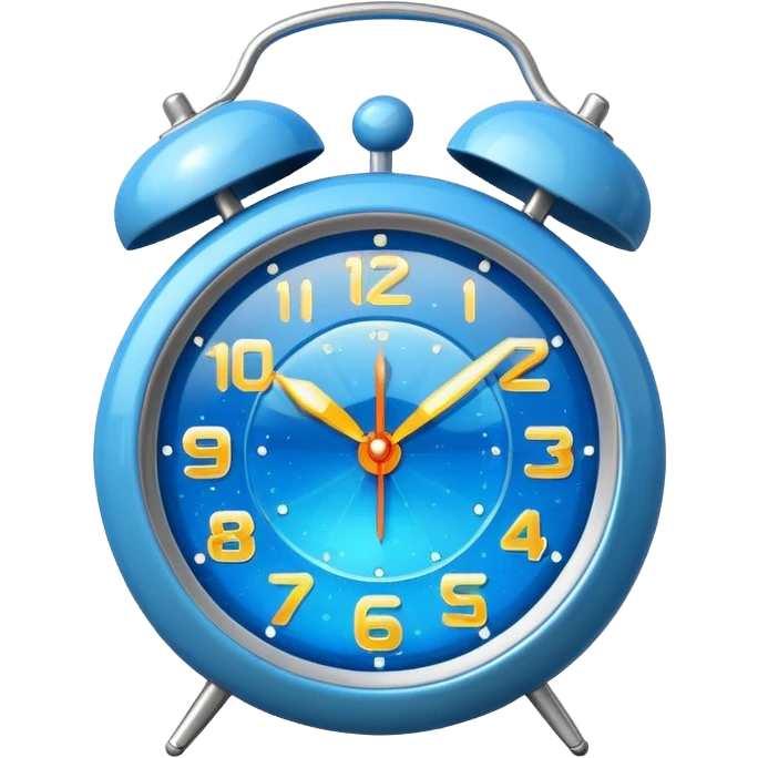 blue digital alarm with sparkles emoji