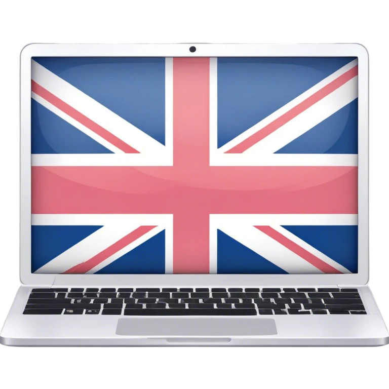 pastel laptop on the screen British flag emoji