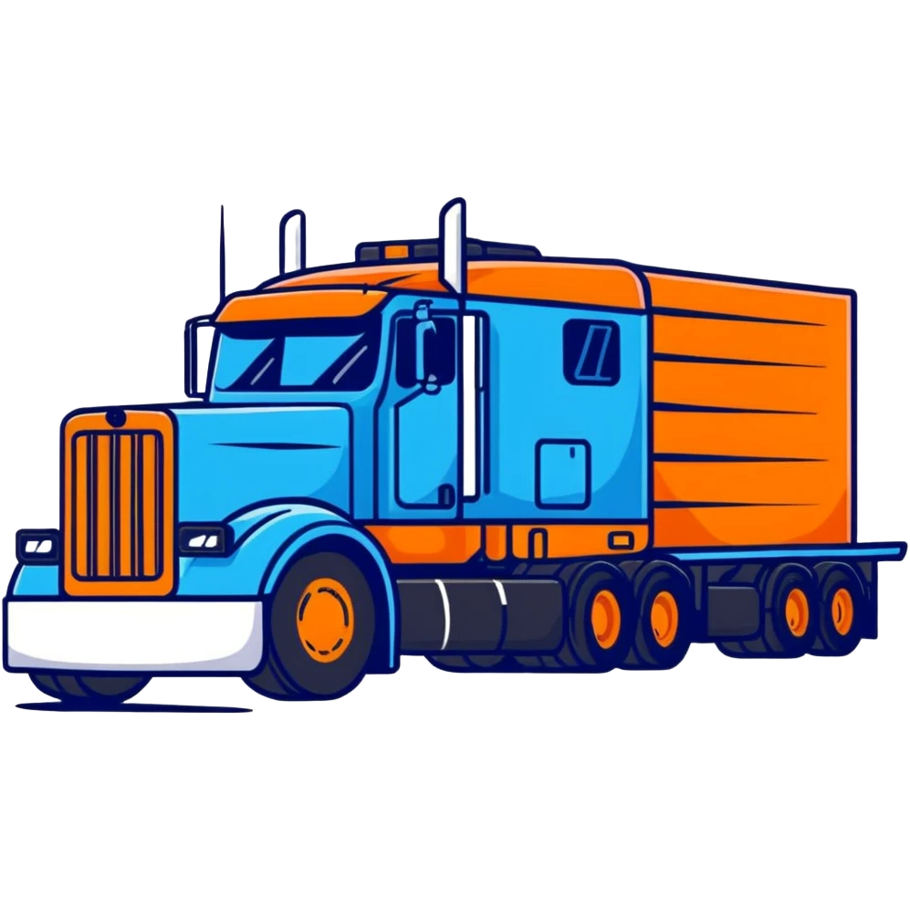 Blue 18 wheeler emoji