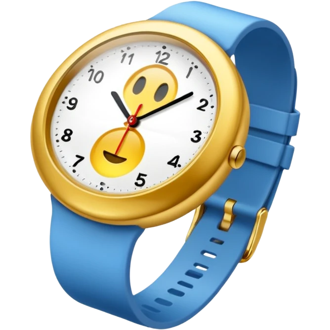 Une montre dorée une pilule  emoji