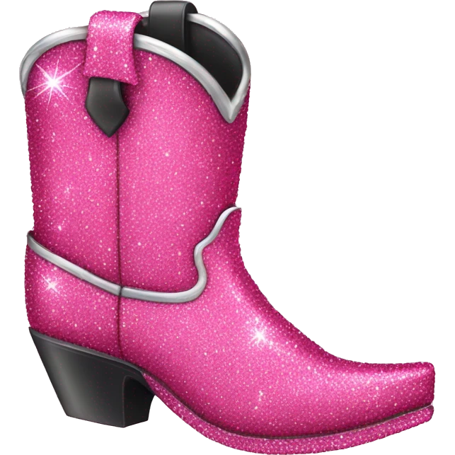 Pink sparkle cowboy boot emoji