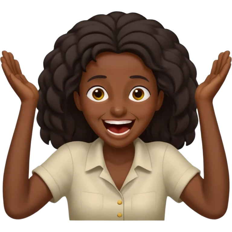 Baiza Ethiopian, dark hair Oldest but immature, no filter, funny Pose: laughing wildly, arms flailing emoji