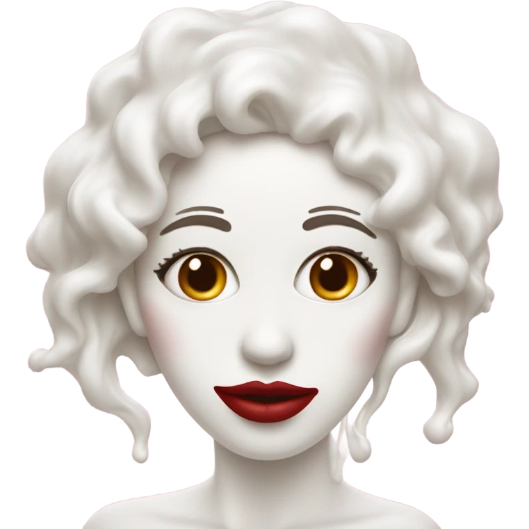Lipstick Face covered in milk liquid emoji