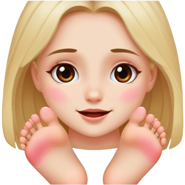 Feet and a girl blushing  emoji