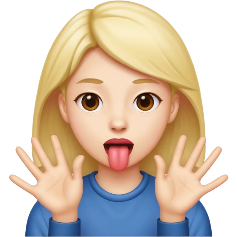 Sticking tongue out with hands to the side emoji