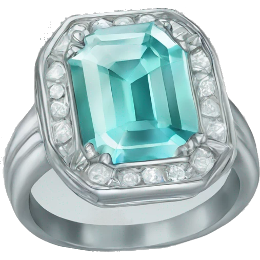 Silver ring with Tiffany diamond  emoji
