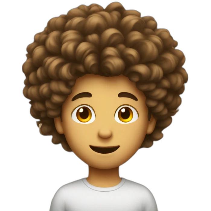 playful boy with big hair emoji