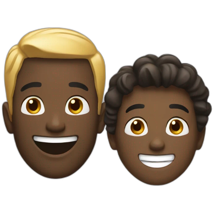A black guy and a white guy laughing emoji