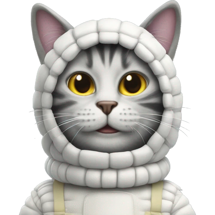 cat dressed in a michelin man costume emoji