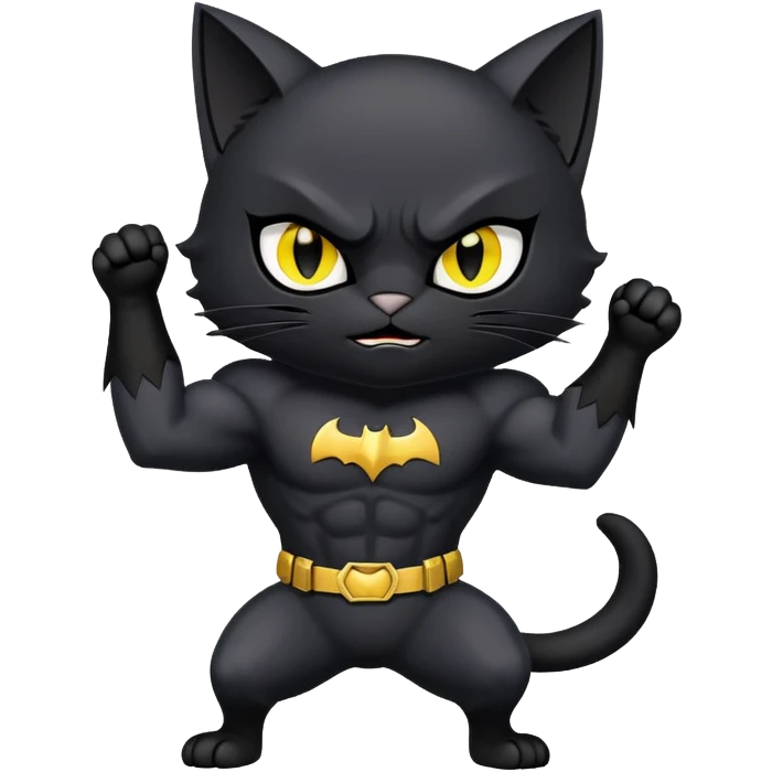 bat man cat heroic pose emoji