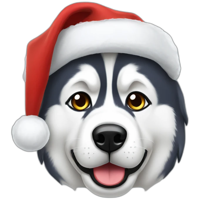 unamused husky christmas hat emoji