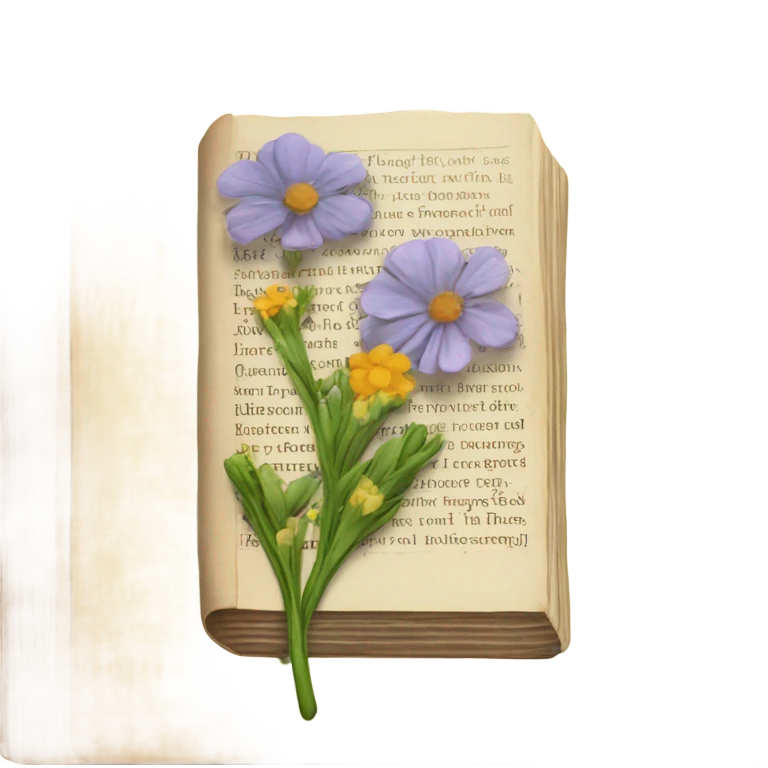 book with some pressed flowers on the pages  emoji