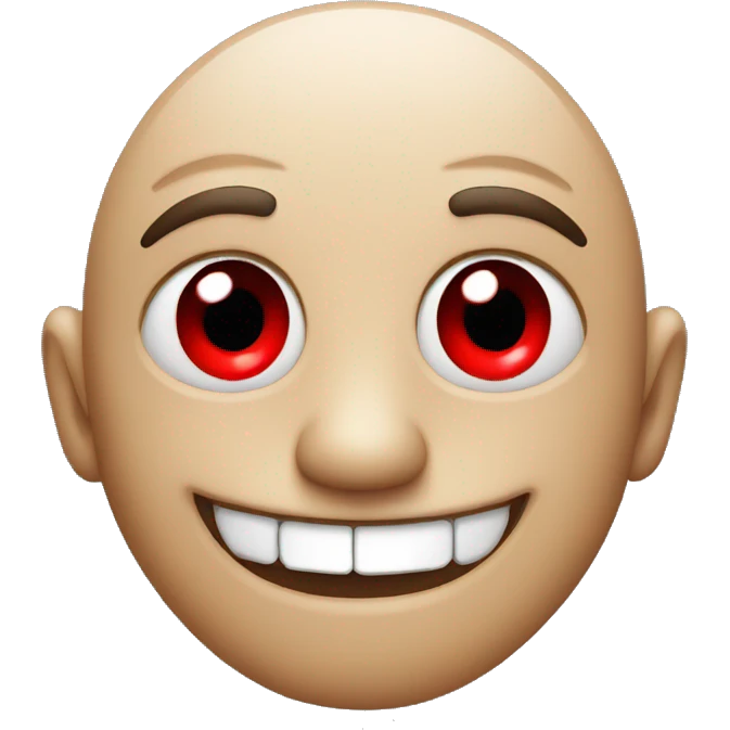 Smile face whit red eyes emoji
