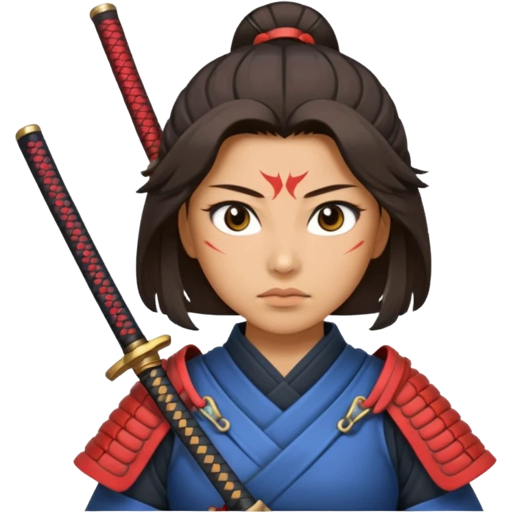 lady samurai holds katana emoji