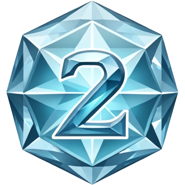 The official "2" from the Smite 2 logo but in a "Diamond" texture. emoji