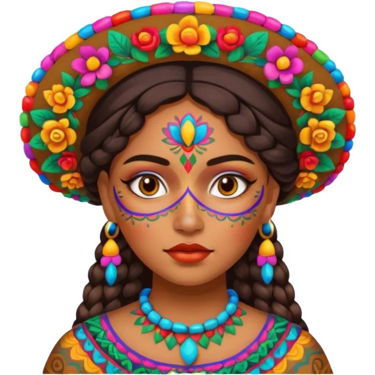 mexican girl with full painted face emoji