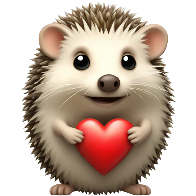Hedgehog with a heart  emoji