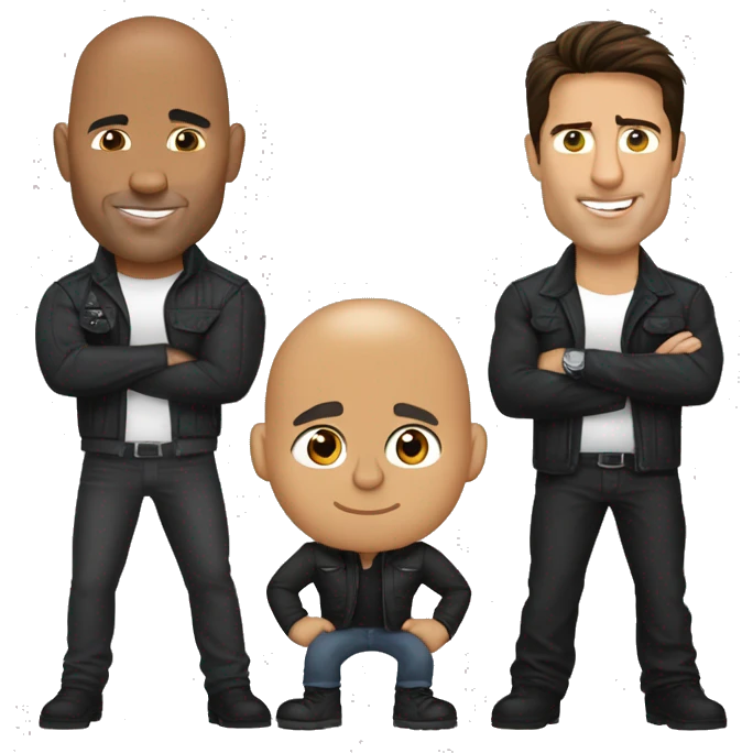 The Rock, Vin Diesel and Tom Cruise together emoji