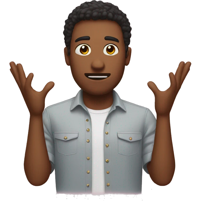 Guy saying I don't know with his hands emoji