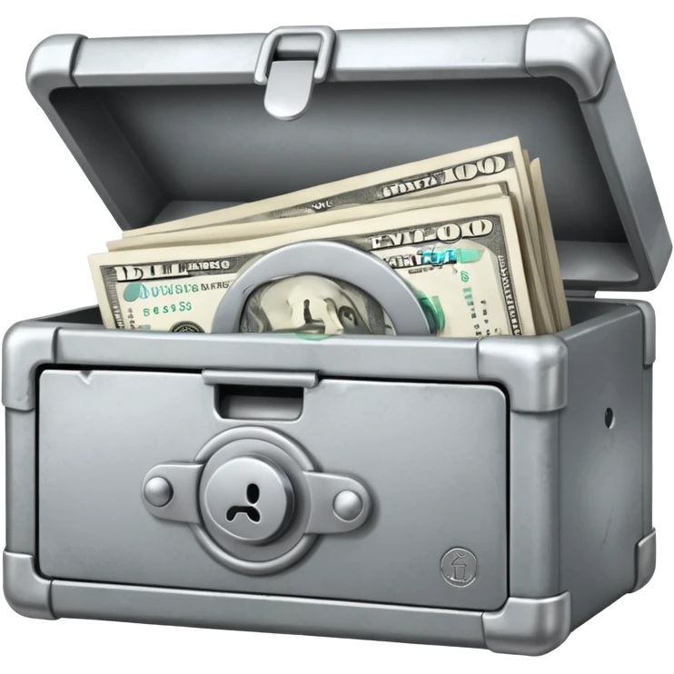 safe that is open with  a  little money left in it emoji