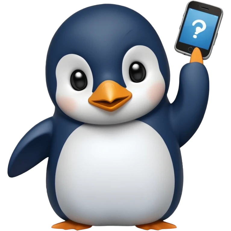 Upset pengu throwing phone emoji