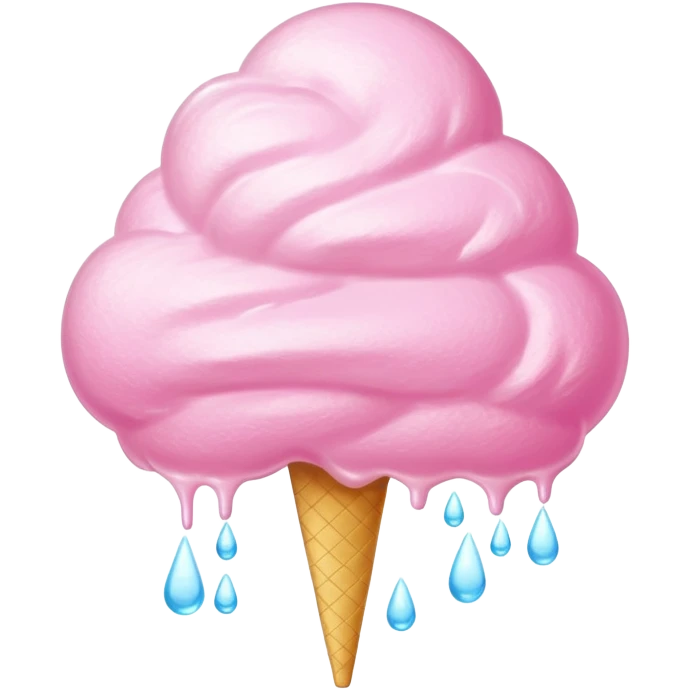 Giant cotton candy with dewdrop glaze and light reflections on surface emoji