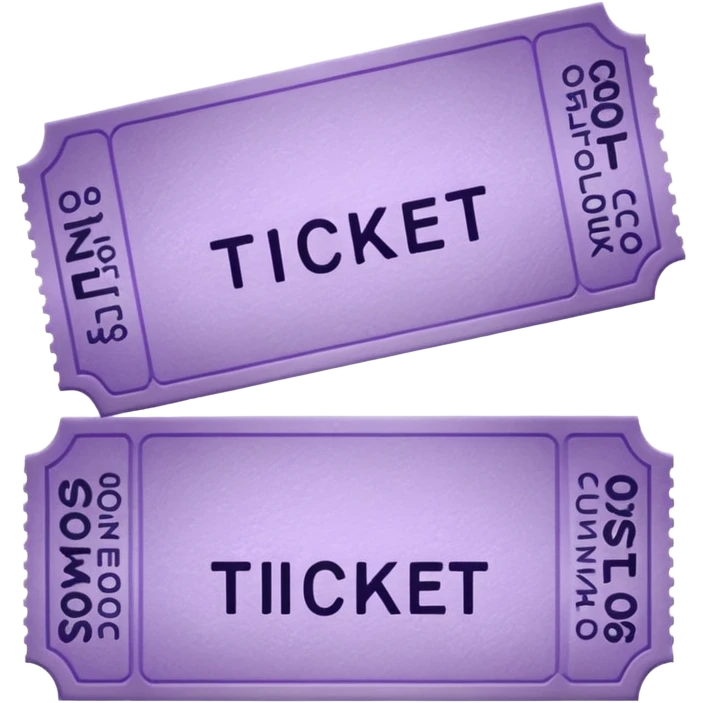 Pale Purple colored 1 Signed ticket  emoji
