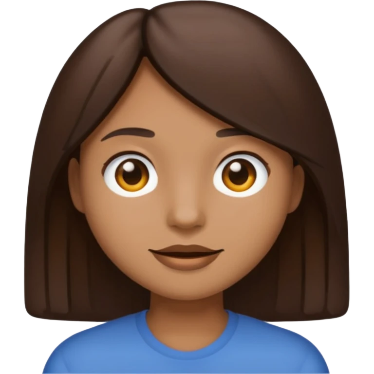 Make an emoji with medium straight dark brown hair emoji