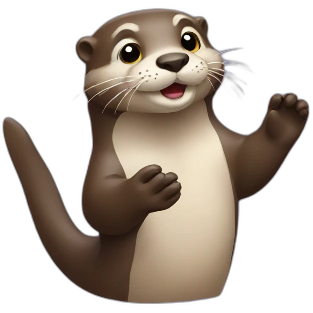 otter waving emoji
