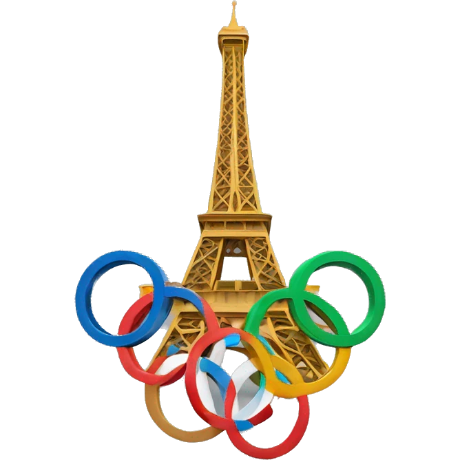 Eiffel Tower with Olympic ring emoji
