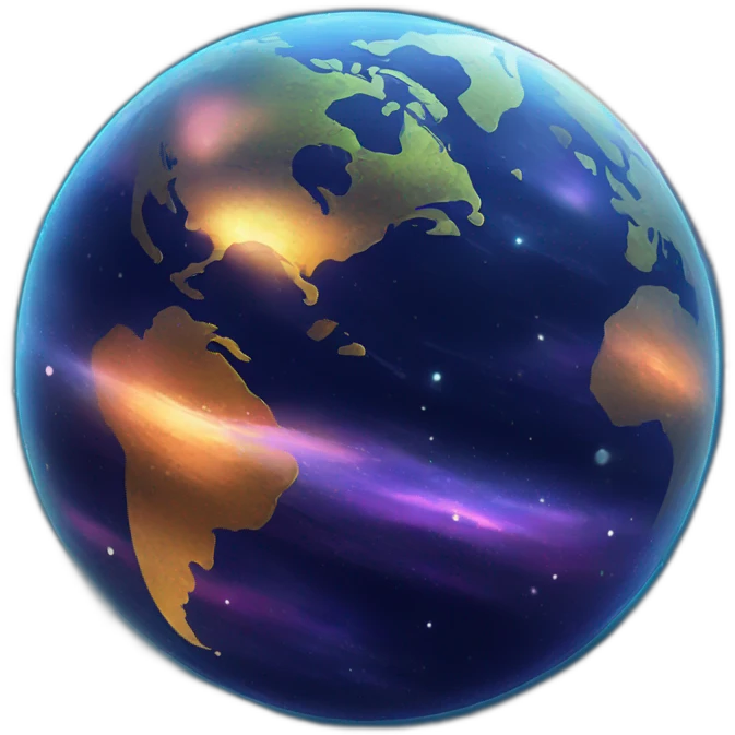 cool animated globe in space (anime style art) emoji