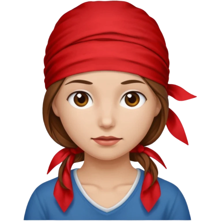 brown haired woman with wearing red bandana emoji